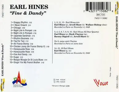 Earl Hines - Fine & Dandy (1949) {Vogue 74321115082 rel 1992}