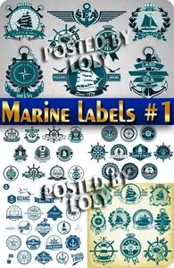 Marine emblem #1 - Stock Vector