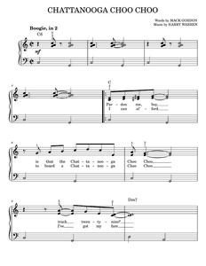 Chattanooga Choo Choo - Floyd Cramer, Harpers Bizarre, Tuxedo Junction (Easy Piano)