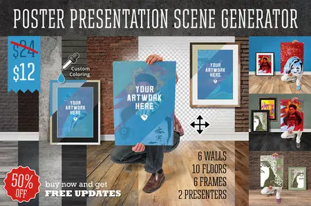 CreativeMarket - Poster Presentation Scene Generator