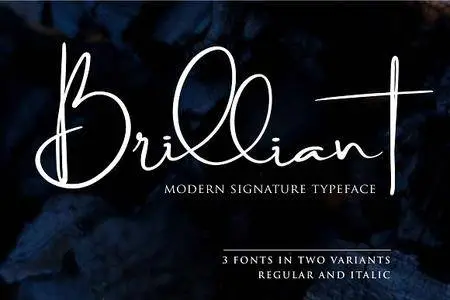 CreativeMarket - Brilliant - 3 Signature Font 2507105