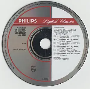 Antonio Vivaldi - I Musici / Agostini - The Four Seasons, 6 Concerti op. 8 (1990, Philips # 426 834-2)