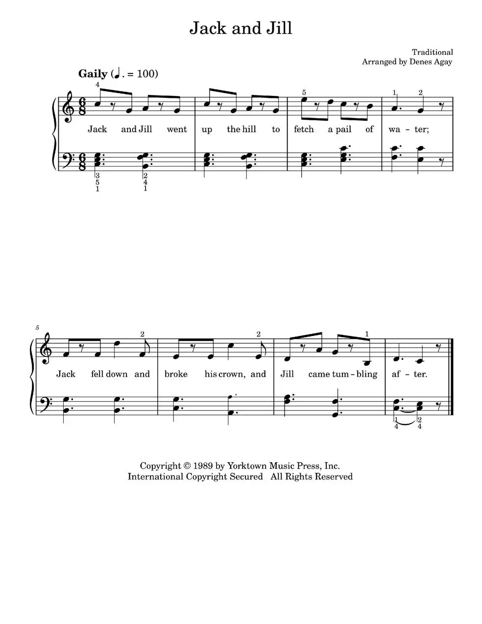 Jack and jill (Easy Piano) / AvaxHome