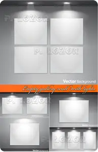 Empty gallery wall with lights