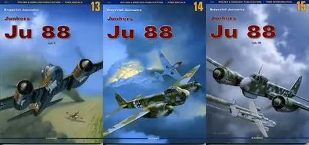 Kagero Monographs No.13, No.14,  No.15 - Junkers Ju 88 Vol.1, Vol.2, Vol.3