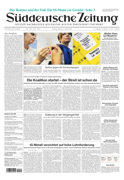 Sueddeutsche Zeitung vom 27.10.2009