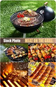 Meat on the grill - Stock Photo