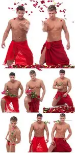 Men with roses - Stock Photo