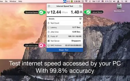 Internet Speed Test 2.4 MacOSX