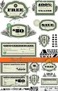 Certificate style dollar vector