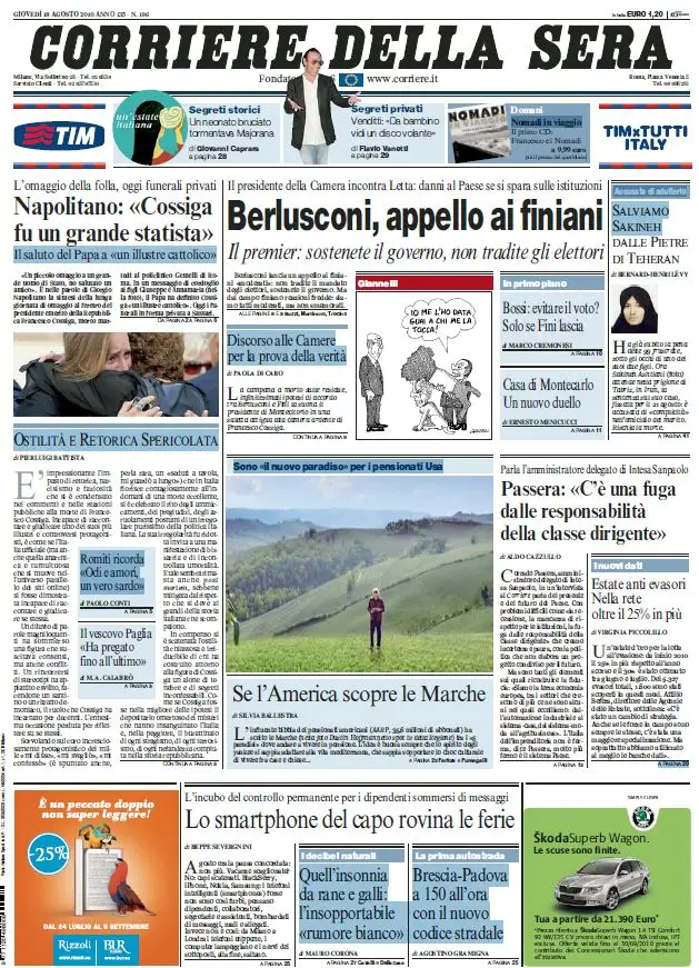 Il Corriere della Sera (19-08-10)
