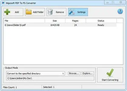 Mgosoft PDF To PS Converter 8.1.6