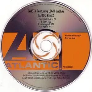 Twista featuring Legit Ballaz - Tattoo (Remix) (US promo CD5) (2002) {Atlantic}