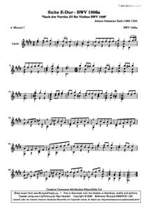 Suite E-Dur - BWV 1006a - 4. Menuet I