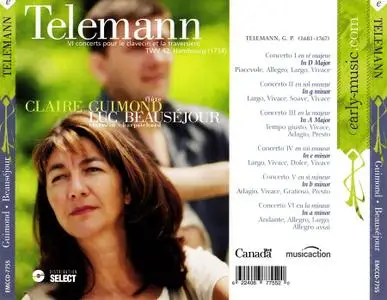 Claire Guimond, Luc Beausejour - Telemann: Six Concertos pour le Clavecin et la Traversiere (2002)