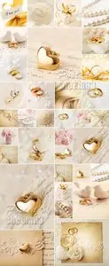 Stock Photo - Beige Wedding Cards
