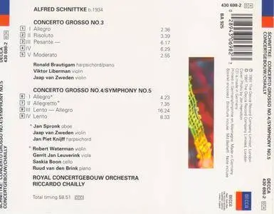 Schnittke - Concerto Grosso No.3, Symphony No.5 - RCO, Chailly (1991) {Decca 430 698-2}