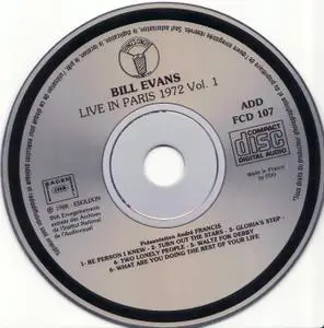 Bill Evans - Live In Paris, 1972 Vol. 1 (1988) {Esoldun France FCD 107}