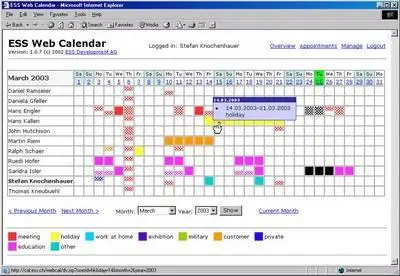 ESS Web Calendar v1.0