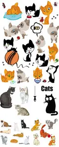 Cute Cats Vector 