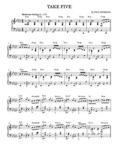 Take Five - The Dave Brubeck Quartet (Piano Solo)