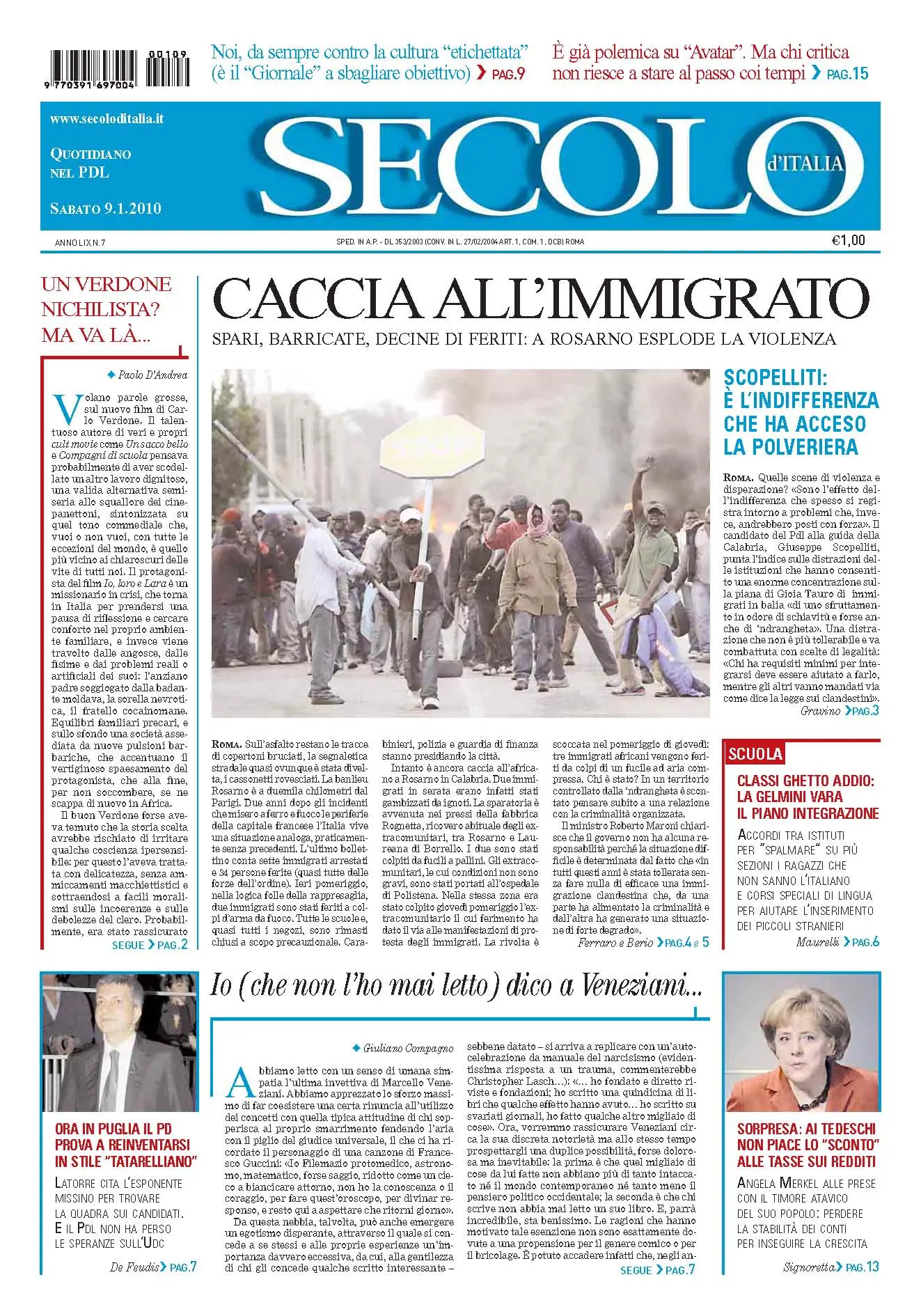 Secolo d'Italia 09.01.2010