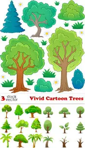 Vectors - Vivid Cartoon Trees