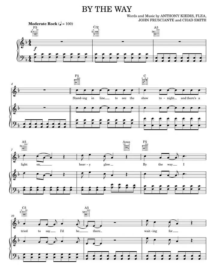 By the way Red Hot Chili Peppers (PianoVocalGuitar) / AvaxHome