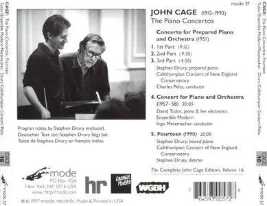 Stephen Drury, David Tudor, Ingo Metzmacher, Charles Peltz - John Cage: The Piano Concertos (1997) (Repost)