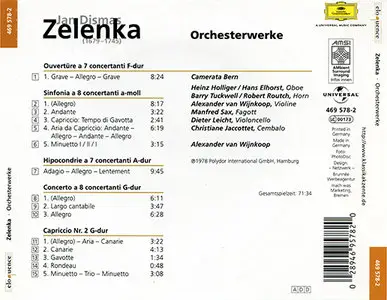 Jan Dismas Zelenka - Camerata Bern, van Wijnkoop - Orchesterwerke (1978, Reissue 2000)