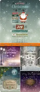 2013 Happy New Year and Merry Christmas holiday vector backgrounds set 15