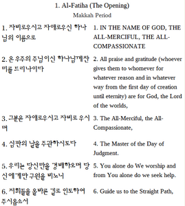 한국어 - 영어 이중 언어 꾸란 번역 Koran-English Bilingual Qur'an Translation