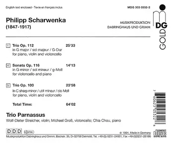 Trio Parnassus - Philipp Scharwenka: Piano Trios op. 110, op. 112; Cello Sonata op. 116 (1994)