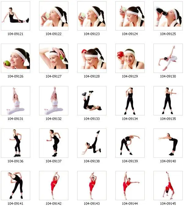 Central Stock - Women Exercising Silhouettes