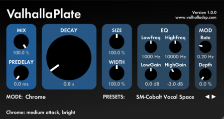 Valhalla DSP ValhallaPlate 1.0.0 (Win/Mac)