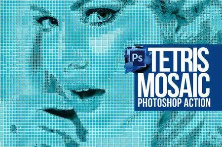 CreativeMarket - Tetris Mosaic Photoshop Action