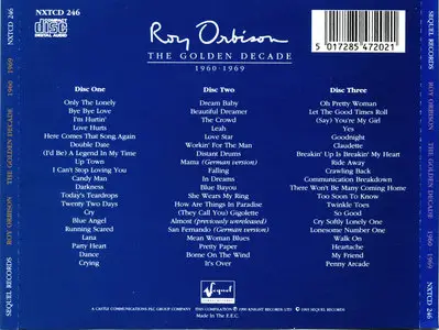 Roy Orbison - The Golden Decade: 1960-1969 (1990) Reissue 1993, 3CD Box Set