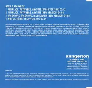 Nena & Kim Wilde - Anyplace, Anywhere, Anytime (Germany CD5) (2003) {Warner Strategic Marketing}