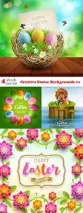 Vectors - Creative Easter Backgrounds 10
