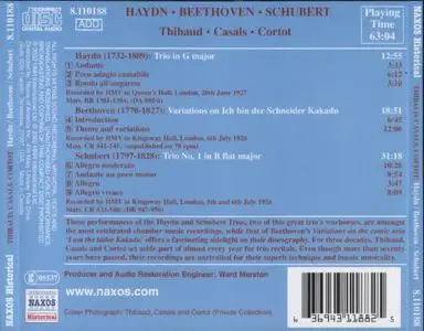 Jaques Thibaud, Pablo Casals, Alfred Cortot - Haydn, Beethoven, Schubert (2002)