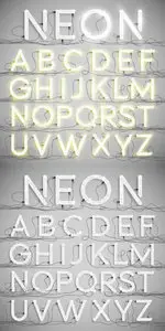 Neon Alphabet Vector