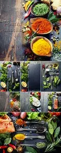 Stock Photo - Food on Wooden Background