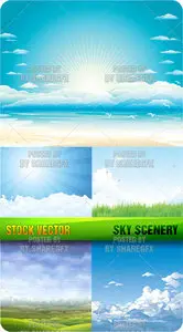 Stock Vector - Sky Scenery