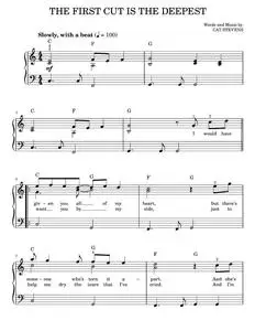 The First Cut Is The Deepest - Cat Stevens, Rod Stewart, Sheryl Crow (Easy Piano)