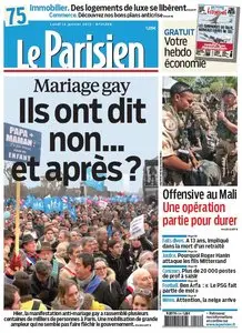 Le Parisien + Cahier Paris du Lundi 14 Janvier 2013