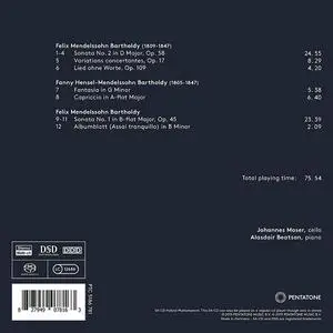 Johannes Moser, Alasdair Beatson - Felix & Fanny Mendelssohn: Works for Cello and Piano (2019)