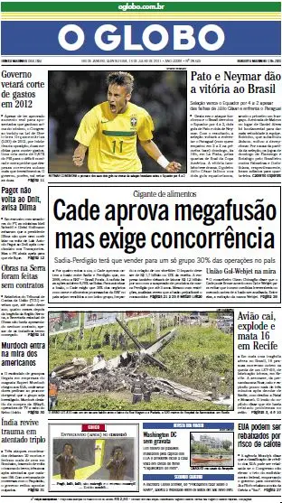 Jornal O Globo - 14 de julho de 2011