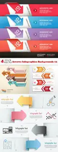 Vectors - Arrows Infographics Backgrounds 12