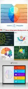 Vectors - Brain Infographics Backgrounds 13