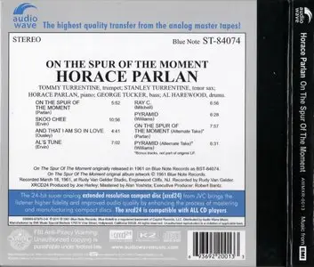 Horace Parlan - On The Spur Of The Moment (1961) {2011 Audio Wave XRCD24 Remaster}